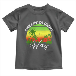 Jamaican Reggae Vibes Toddler T Shirt Retro Rasta Sunset Chill Chillin Di Right Way TS10 Dark Heather Print Your Wear