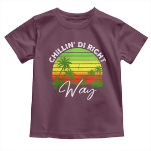 Jamaican Reggae Vibes Toddler T Shirt Retro Rasta Sunset Chill Chillin Di Right Way TS10 Maroon Print Your Wear