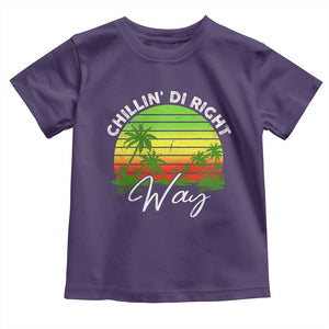 Jamaican Reggae Vibes Toddler T Shirt Retro Rasta Sunset Chill Chillin Di Right Way TS10 Purple Print Your Wear