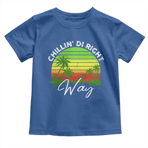 Jamaican Reggae Vibes Toddler T Shirt Retro Rasta Sunset Chill Chillin Di Right Way TS10 Royal Blue Print Your Wear