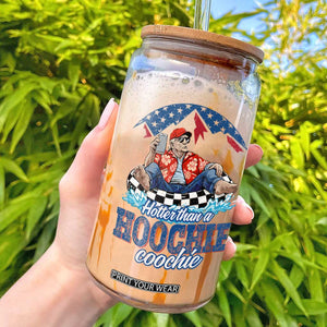 Trump Hotter Than A Hoochie Coochie Glass Can TS10 White Print Your Wear