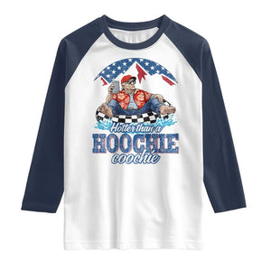 Trump Hotter Than A Hoochie Coochie Raglan Shirt TS10 White Navy Print Your Wear