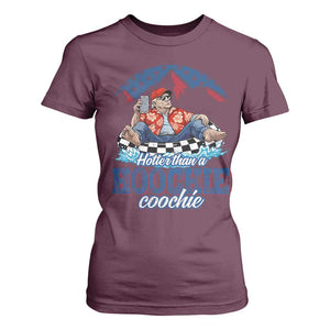 Trump Hotter Than A Hoochie Coochie T Shirt For Women TS10 Maroon Print Your Wear