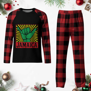 Jamaica Rasta Shaka Sign Plaid Pajama Set Retro Reggae Vibes TS10 Buffalo Plaid Print Your Wear
