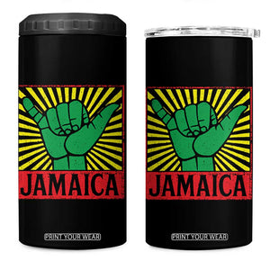 Jamaica Rasta Shaka Sign 4 in 1 Can Cooler Tumbler Retro Reggae Vibes TS10 One Size: 16 oz Black Print Your Wear