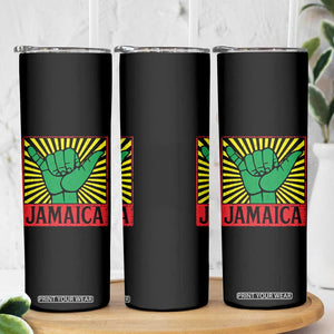 Jamaica Rasta Shaka Sign Skinny Tumbler Retro Reggae Vibes TS10 Print Your Wear