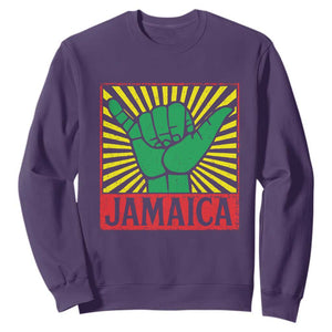 Jamaica Rasta Shaka Sign Sweatshirt Retro Reggae Vibes TS10 Purple Print Your Wear