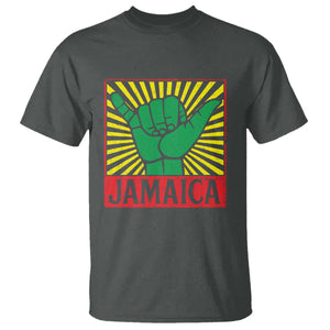 Jamaica Rasta Shaka Sign T Shirt Retro Reggae Vibes TS10 Dark Heather Print Your Wear