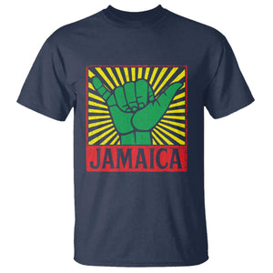 Jamaica Rasta Shaka Sign T Shirt Retro Reggae Vibes TS10 Navy Print Your Wear
