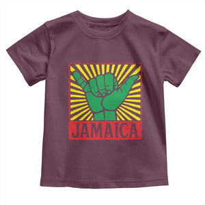 Jamaica Rasta Shaka Sign Toddler T Shirt Retro Reggae Vibes TS10 Maroon Print Your Wear