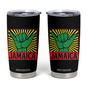 Jamaica Rasta Shaka Sign Tumbler Cup Retro Reggae Vibes TS10 Black Print Your Wear