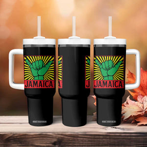 Jamaica Rasta Shaka Sign Tumbler With Handle Retro Reggae Vibes TS10 Print Your Wear