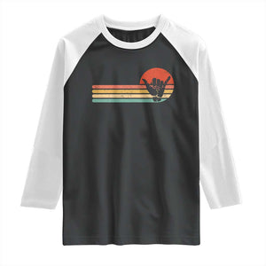 Shaka Hand Raglan Shirt Retro Vintage Shaka Sign Rasta Hawaii Hawaiian TS10 Black White Print Your Wear