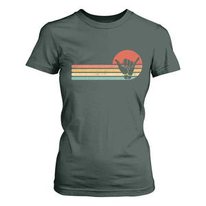 Shaka Hand T Shirt For Women Retro Vintage Shaka Sign Rasta Hawaii Hawaiian TS10 Dark Forest Green Print Your Wear