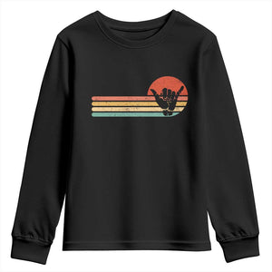 Shaka Hand Youth Sweatshirt Retro Vintage Shaka Sign Rasta Hawaii Hawaiian TS10 Black Print Your Wear