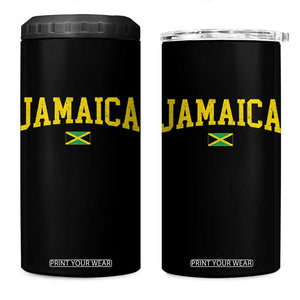 Vintage Jamaica 4 in 1 Can Cooler Tumbler Retro Jamaican Flag National Pride Vacation TS10 One Size: 16 oz Black Print Your Wear