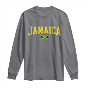 Vintage Jamaica Long Sleeve Shirt Retro Jamaican Flag National Pride Vacation TS10 Charcoal Print Your Wear
