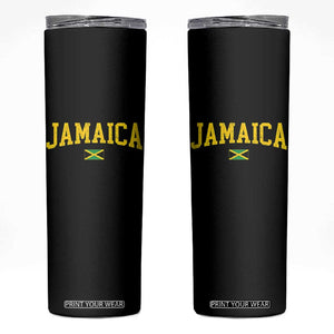 Vintage Jamaica Skinny Tumbler Retro Jamaican Flag National Pride Vacation TS10 Black Print Your Wear