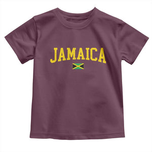 Vintage Jamaica Toddler T Shirt Retro Jamaican Flag National Pride Vacation TS10 Maroon Print Your Wear