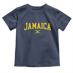 Vintage Jamaica Toddler T Shirt Retro Jamaican Flag National Pride Vacation TS10 Navy Print Your Wear