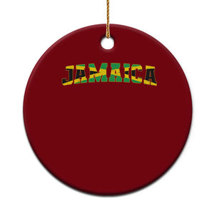 Jamaican Pride Ceramic Ornament Retro Jamaica Flag Distressed Varsity Lettering Style TS10 1pc Red Print Your Wear