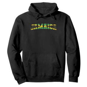 Jamaican Pride Hoodie Retro Jamaica Flag Distressed Varsity Lettering Style TS10 Black Print Your Wear