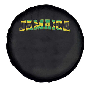 Jamaican Pride Spare Tire Cover Retro Jamaica Flag Distressed Varsity Lettering Style TS10 Print Your Wear