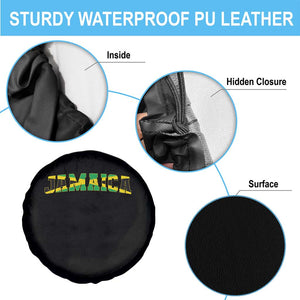 Jamaican Pride Spare Tire Cover Retro Jamaica Flag Distressed Varsity Lettering Style TS10 Print Your Wear