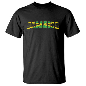 Jamaican Pride T Shirt Retro Jamaica Flag Distressed Varsity Lettering Style TS10 Black Print Your Wear