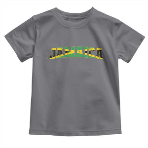 Jamaican Pride Toddler T Shirt Retro Jamaica Flag Distressed Varsity Lettering Style TS10 Charcoal Print Your Wear