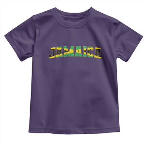 Jamaican Pride Toddler T Shirt Retro Jamaica Flag Distressed Varsity Lettering Style TS10 Purple Print Your Wear