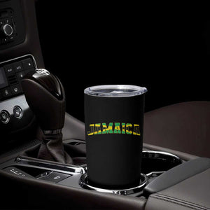 Jamaican Pride Tumbler Cup Retro Jamaica Flag Distressed Varsity Lettering Style TS10 Print Your Wear