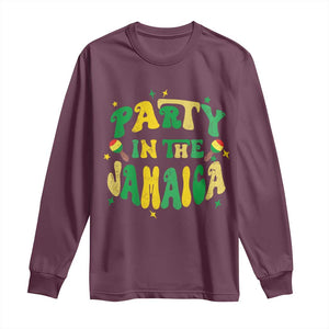 Party in The Jamaica Long Sleeve Shirt Funny Jamaican Independence Day TS10 Maroon Print Your Wear