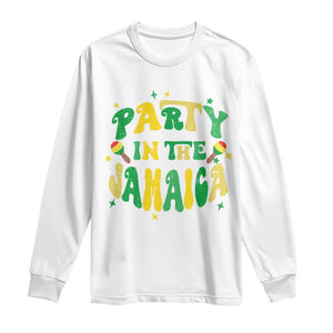 Party in The Jamaica Long Sleeve Shirt Funny Jamaican Independence Day TS10 White Print Your Wear