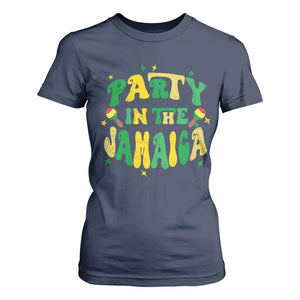 Party in The Jamaica T Shirt For Women Funny Jamaican Independence Day TS10 Navy Print Your Wear