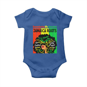 Proud Jamaican Afro Black Woman Baby Onesie Remembering My Ancestors Jamaica Pride TS10 Royal Blue Print Your Wear