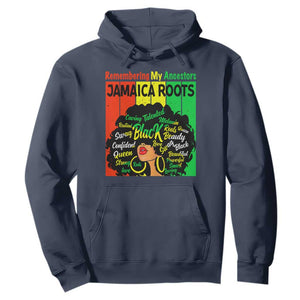 Proud Jamaican Afro Black Woman Hoodie Remembering My Ancestors Jamaica Pride TS10 Navy Print Your Wear