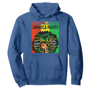 Proud Jamaican Afro Black Woman Hoodie Remembering My Ancestors Jamaica Pride TS10 Royal Blue Print Your Wear