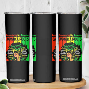 Proud Jamaican Afro Black Woman Skinny Tumbler Remembering My Ancestors Jamaica Pride TS10 Print Your Wear