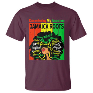 Proud Jamaican Afro Black Woman T Shirt Remembering My Ancestors Jamaica Pride TS10 Maroon Print Your Wear