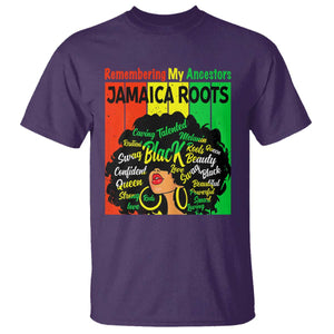 Proud Jamaican Afro Black Woman T Shirt Remembering My Ancestors Jamaica Pride TS10 Purple Print Your Wear