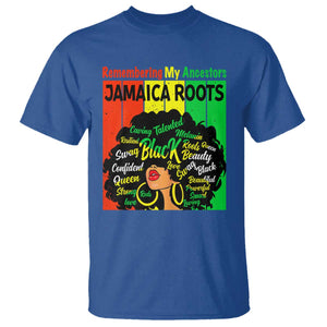 Proud Jamaican Afro Black Woman T Shirt Remembering My Ancestors Jamaica Pride TS10 Royal Blue Print Your Wear