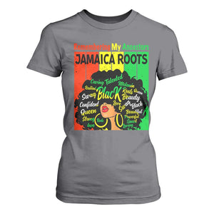 Proud Jamaican Afro Black Woman T Shirt For Women Remembering My Ancestors Jamaica Pride TS10 Charcoal Print Your Wear