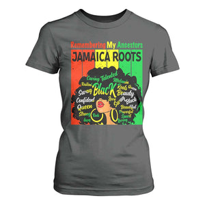 Proud Jamaican Afro Black Woman T Shirt For Women Remembering My Ancestors Jamaica Pride TS10 Dark Heather Print Your Wear