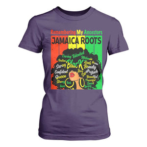 Proud Jamaican Afro Black Woman T Shirt For Women Remembering My Ancestors Jamaica Pride TS10 Purple Print Your Wear