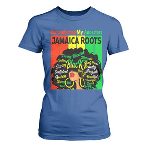 Proud Jamaican Afro Black Woman T Shirt For Women Remembering My Ancestors Jamaica Pride TS10 Royal Blue Print Your Wear