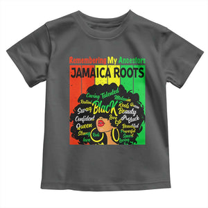 Proud Jamaican Afro Black Woman Toddler T Shirt Remembering My Ancestors Jamaica Pride TS10 Dark Heather Print Your Wear