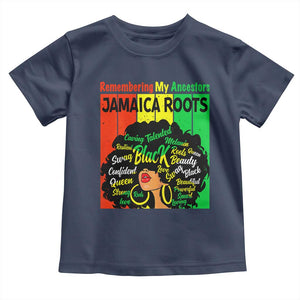 Proud Jamaican Afro Black Woman Toddler T Shirt Remembering My Ancestors Jamaica Pride TS10 Navy Print Your Wear
