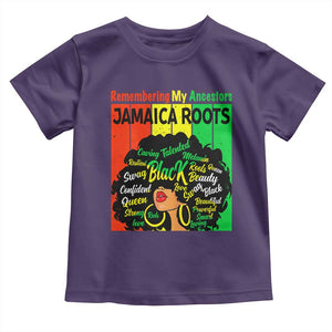 Proud Jamaican Afro Black Woman Toddler T Shirt Remembering My Ancestors Jamaica Pride TS10 Purple Print Your Wear