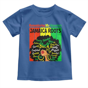Proud Jamaican Afro Black Woman Toddler T Shirt Remembering My Ancestors Jamaica Pride TS10 Royal Blue Print Your Wear